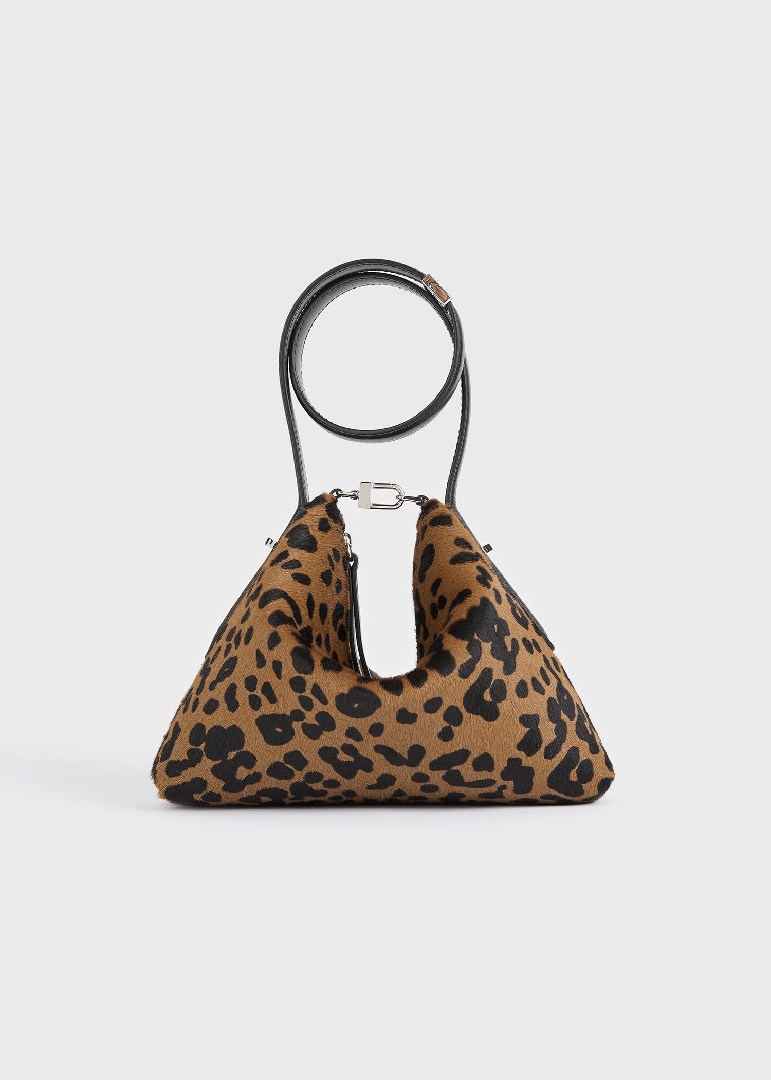 Bevel pony hair wristlet leopard