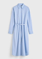 Striped shirtdress pale blue/red