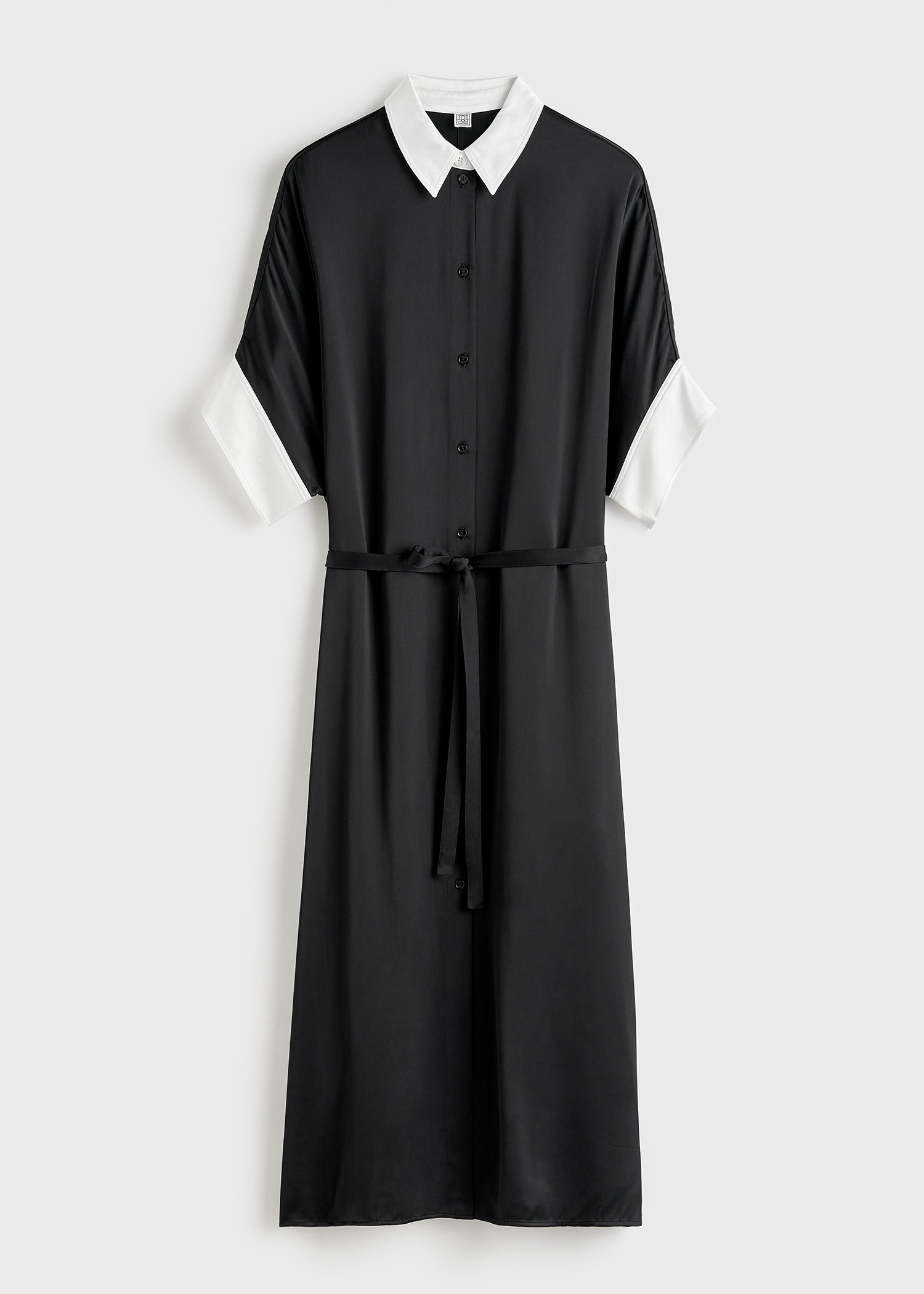Satin shirtdress black