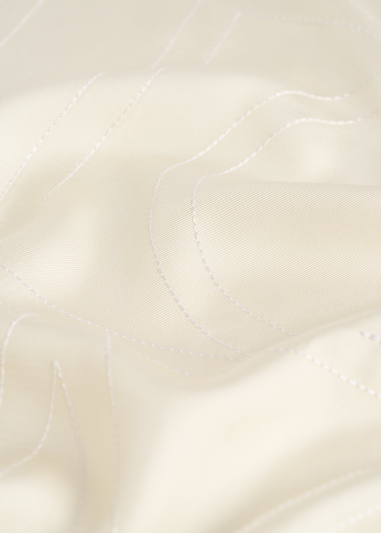 Embroidered monogram silk scarf cream