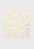Embroidered monogram silk scarf cream