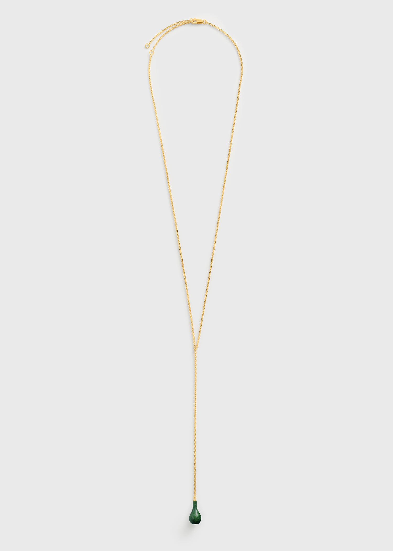 Jade drop necklace dark green/gold