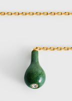 Jade drop necklace dark green/gold