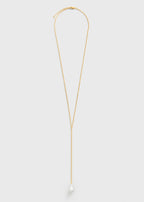 Crystal drop necklace white/gold