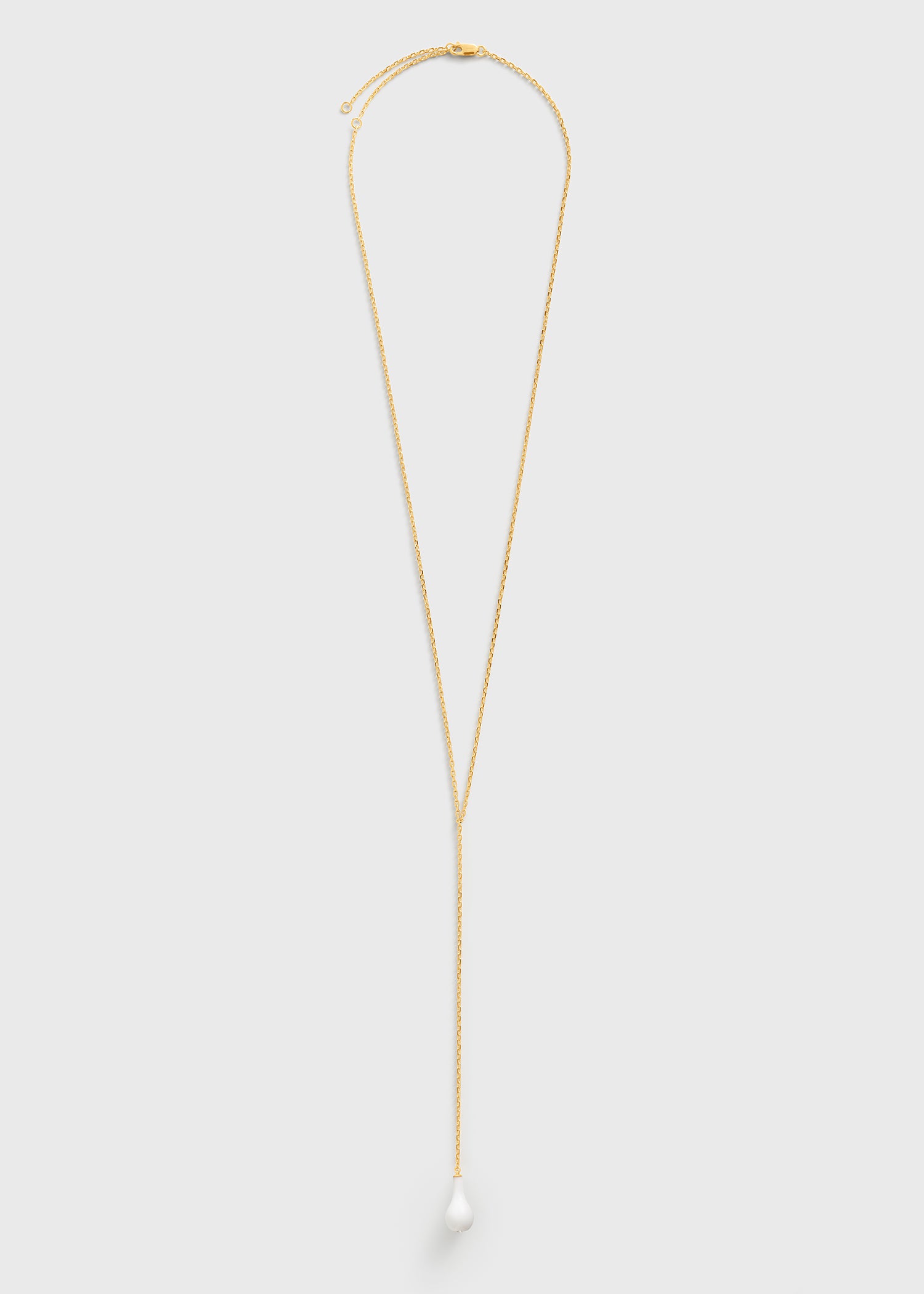 Crystal drop necklace white/gold