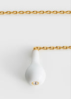 Crystal drop necklace white/gold