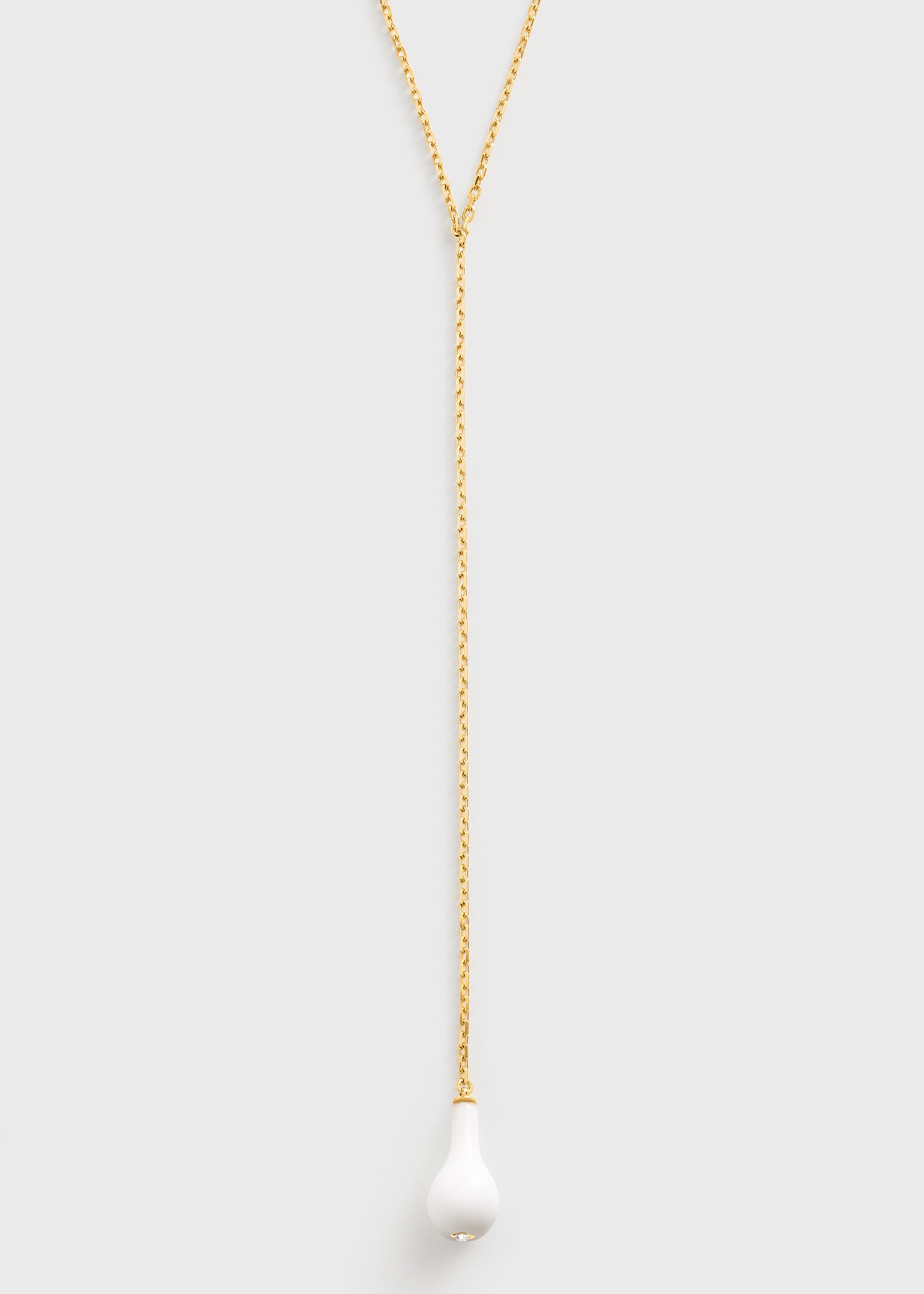 Crystal drop necklace white/gold