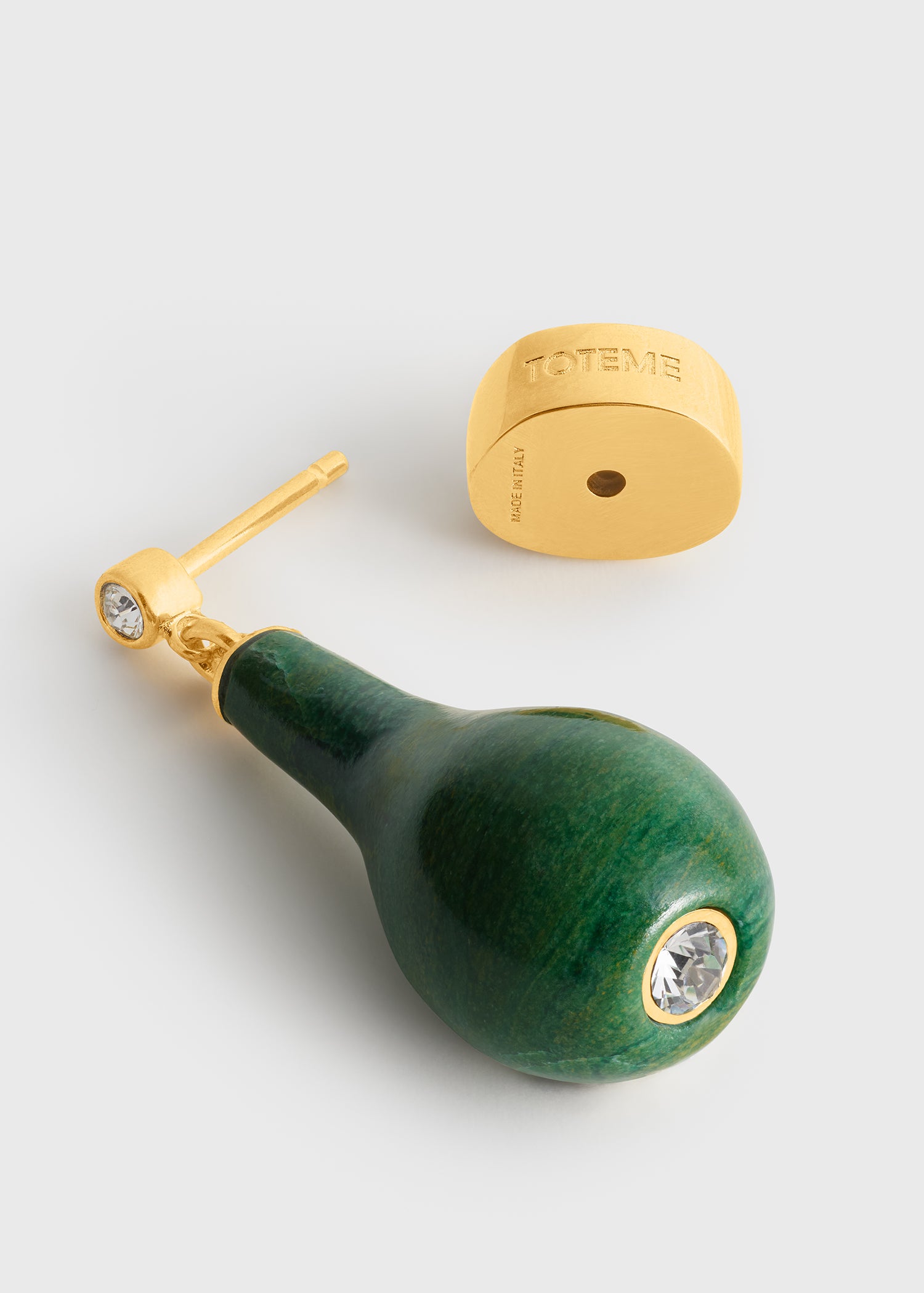 Jade drops dark green/gold