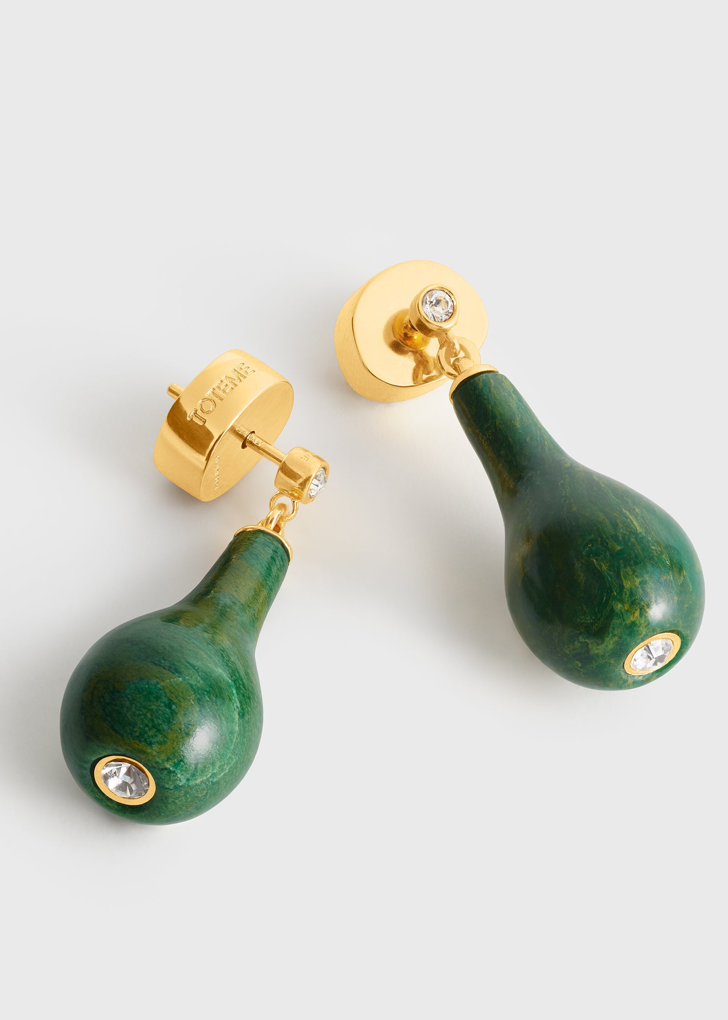 Jade drops dark green/gold
