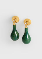 Jade drops dark green/gold