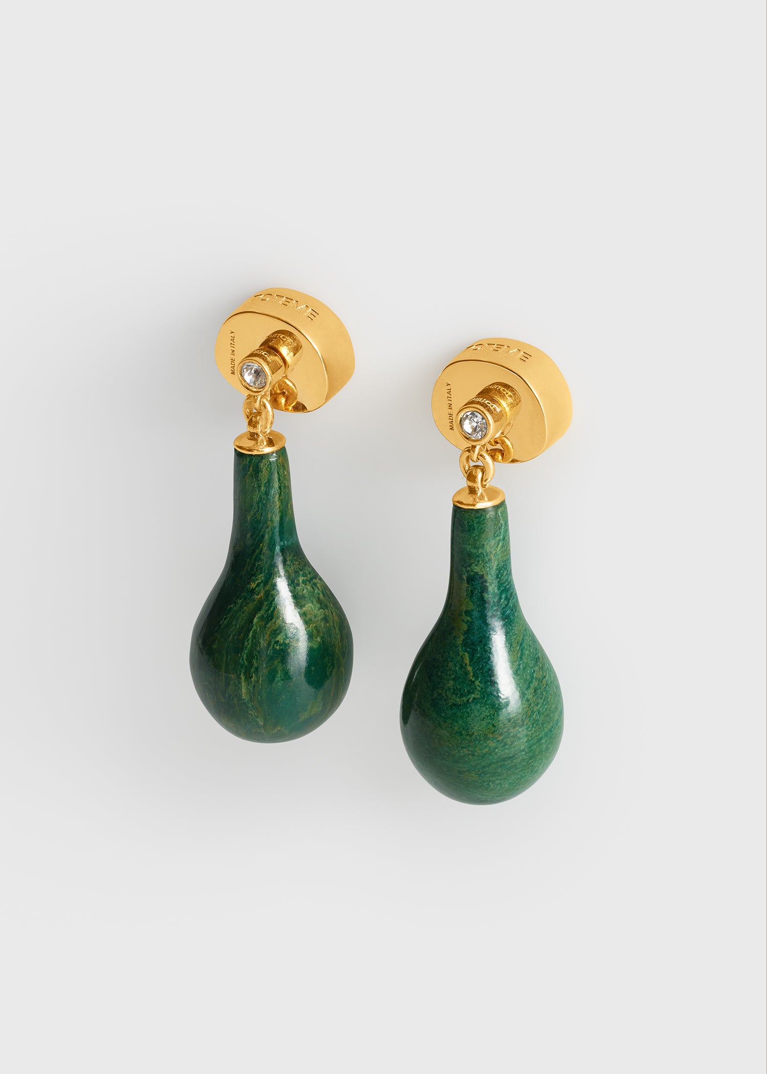 Jade drops dark green/gold