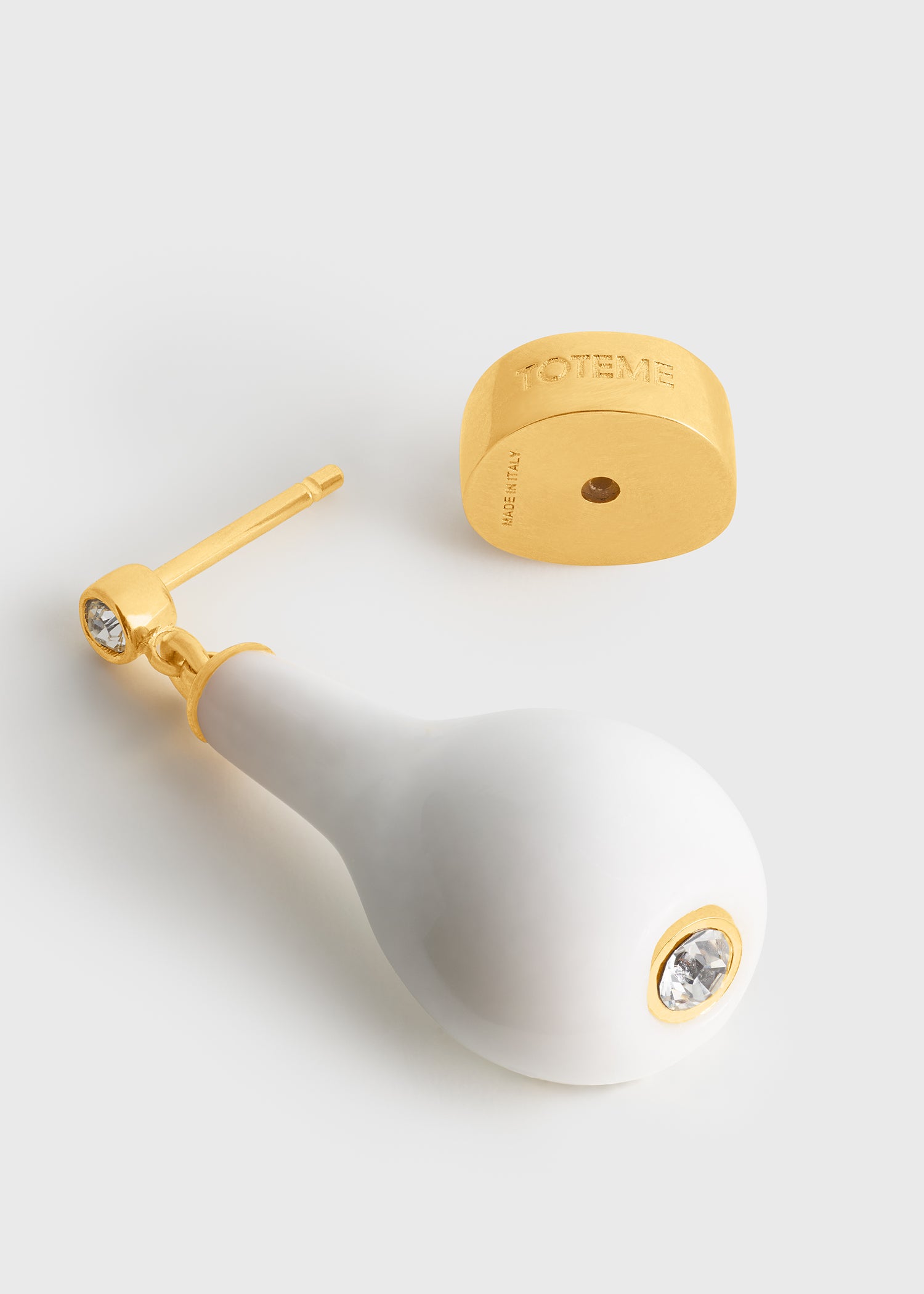 Crystal drops white/gold