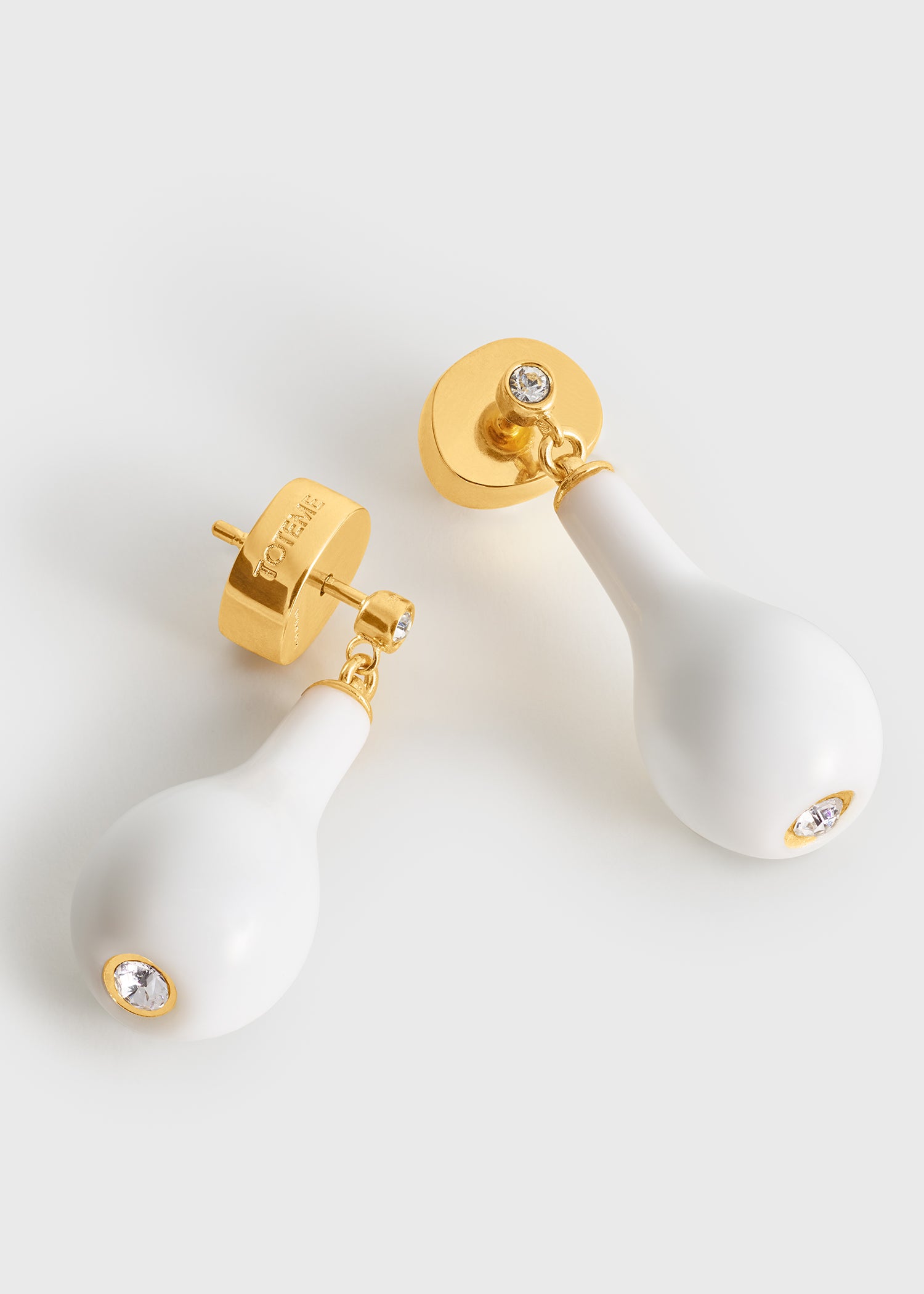 Crystal drops white/gold