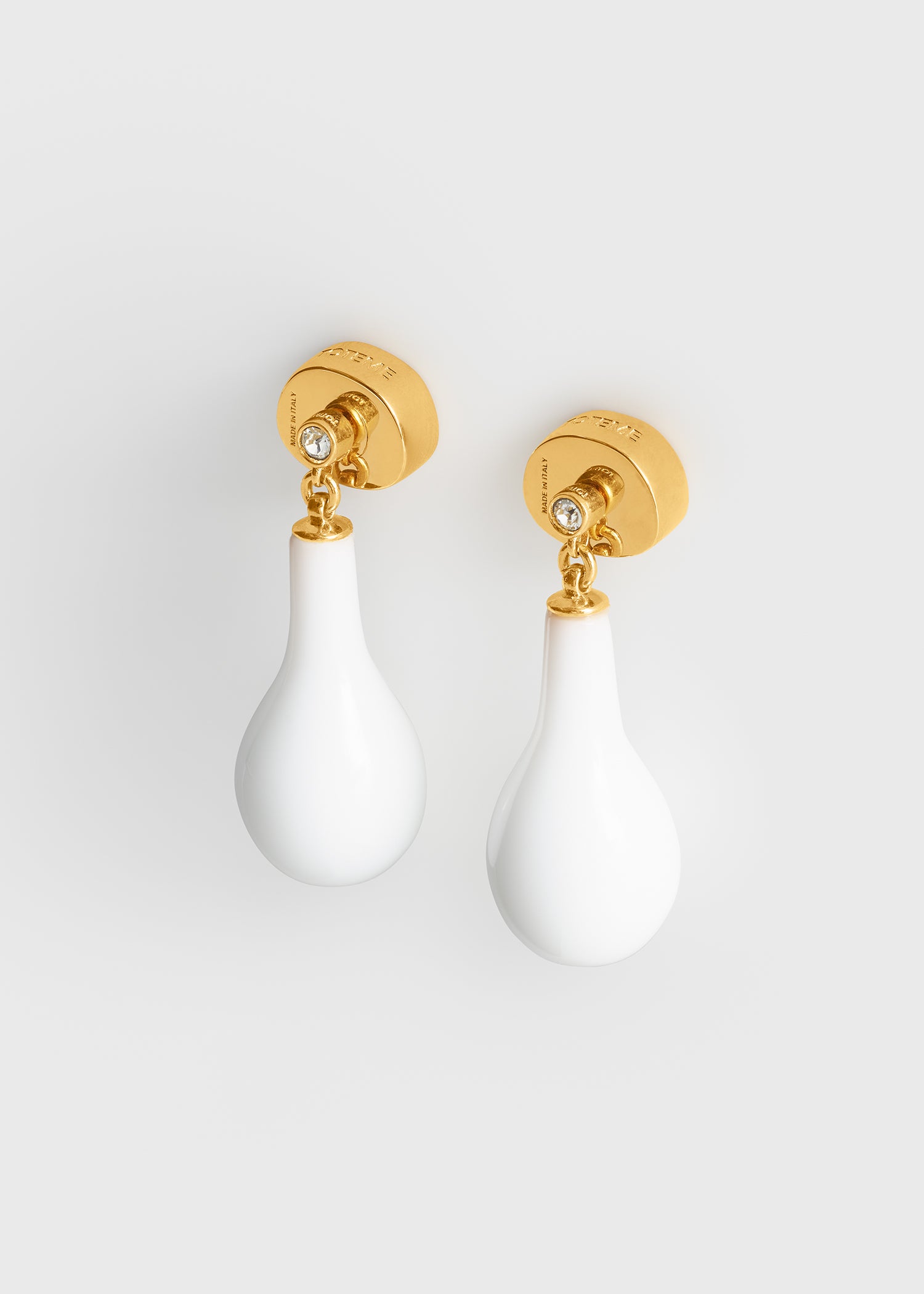 Crystal drops white/gold