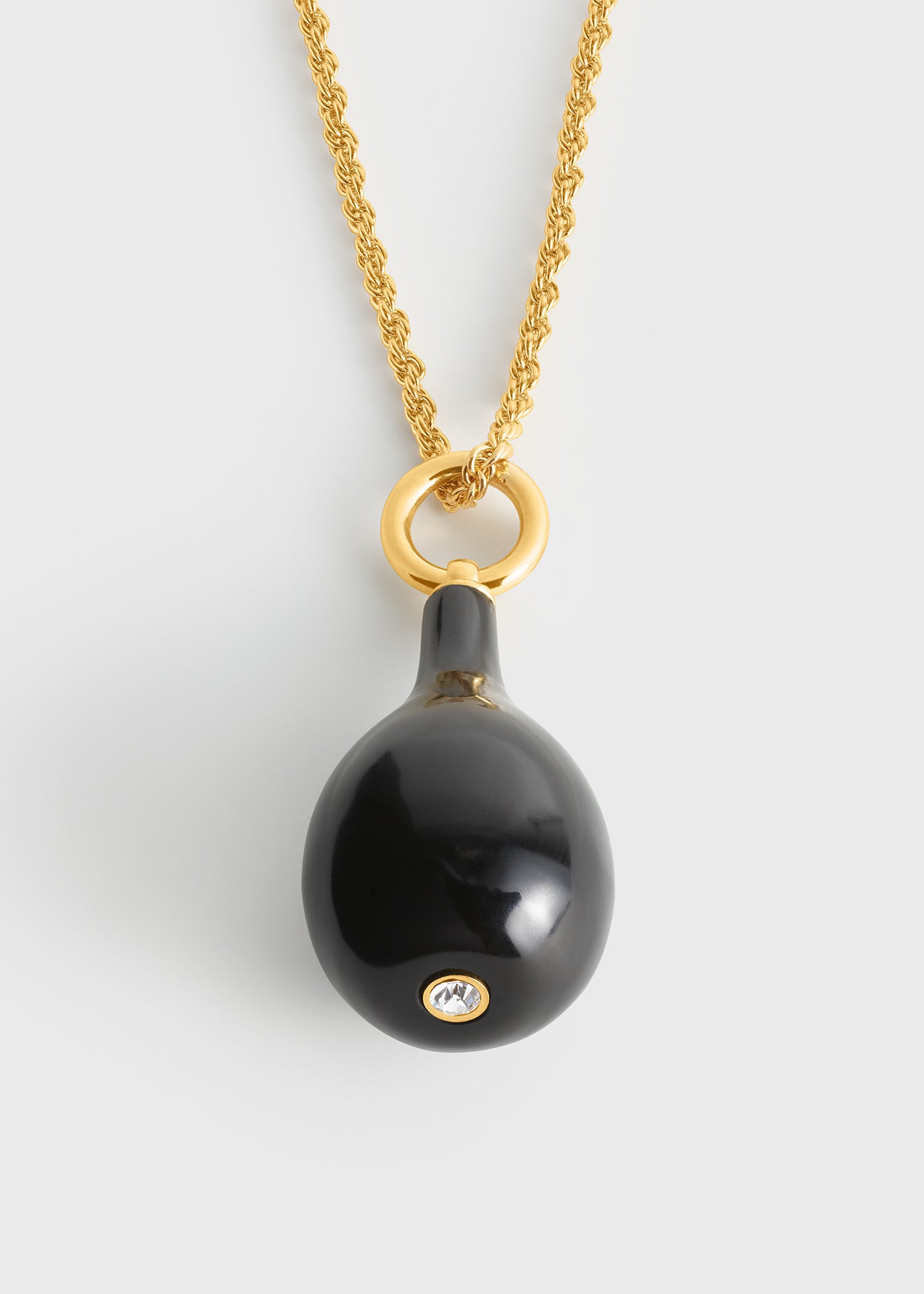 Medium onyx drop necklace black/gold