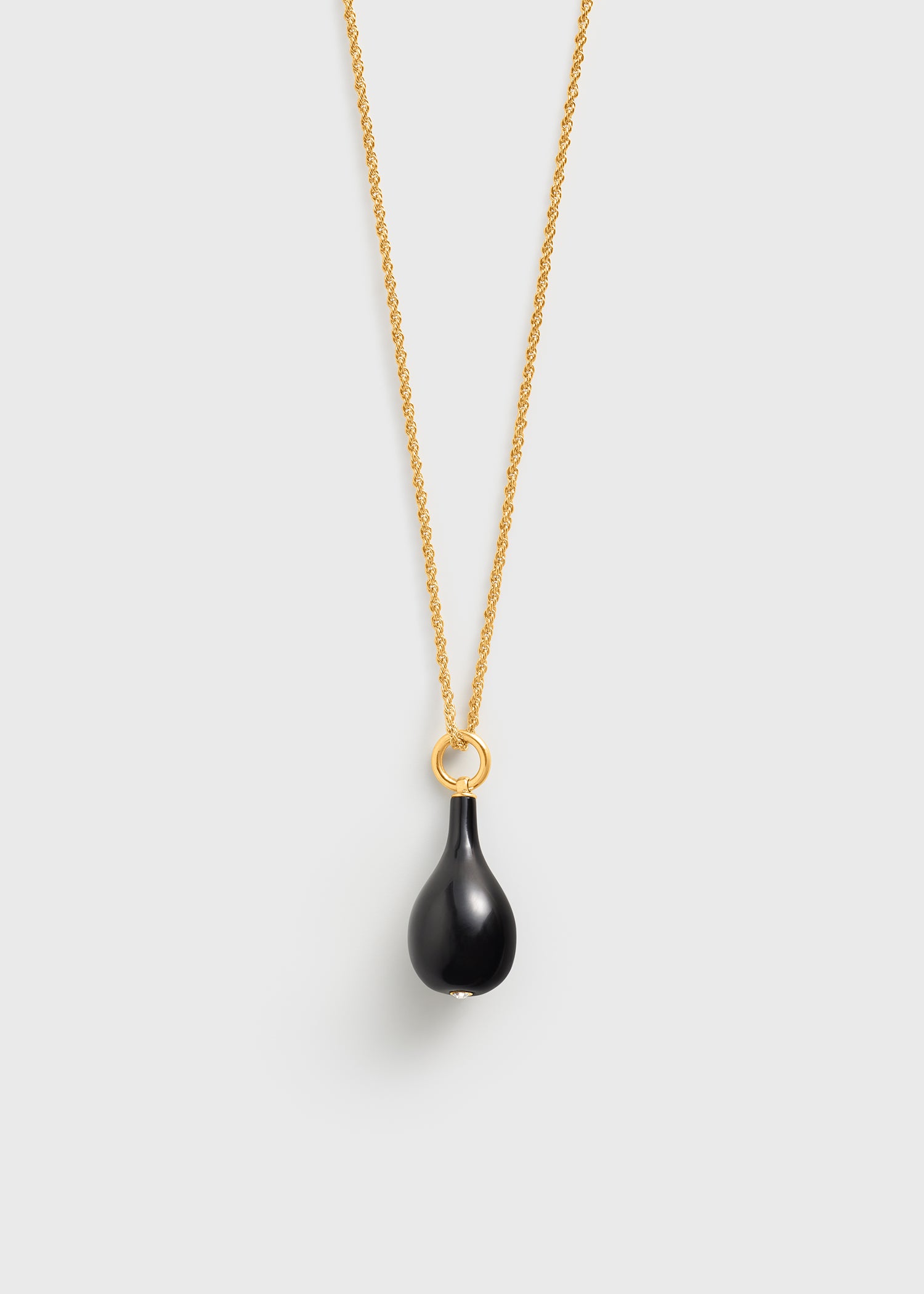 Medium onyx drop necklace black/gold