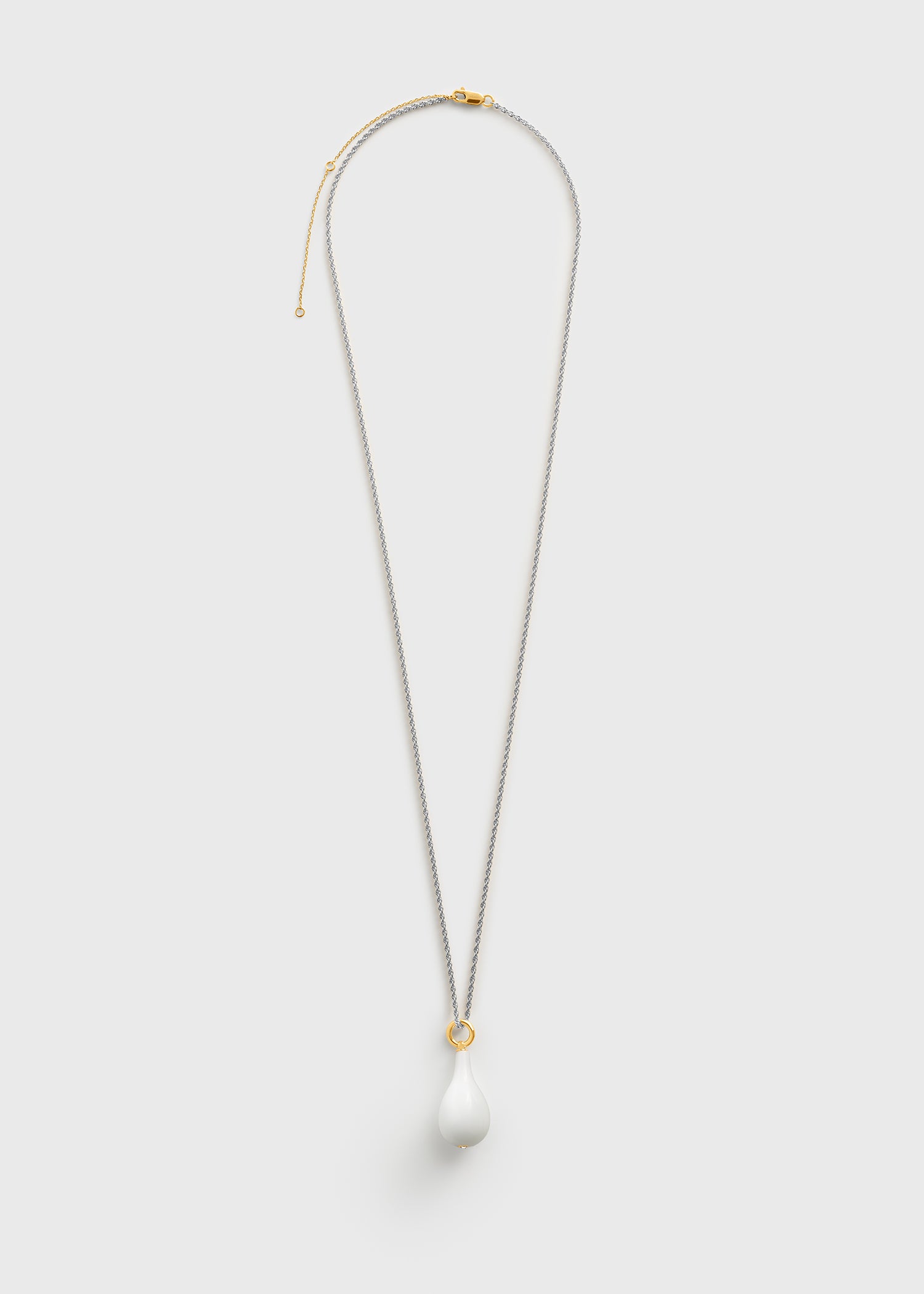 Medium crystal drop necklace white/gold/silver from Toteme - $590
