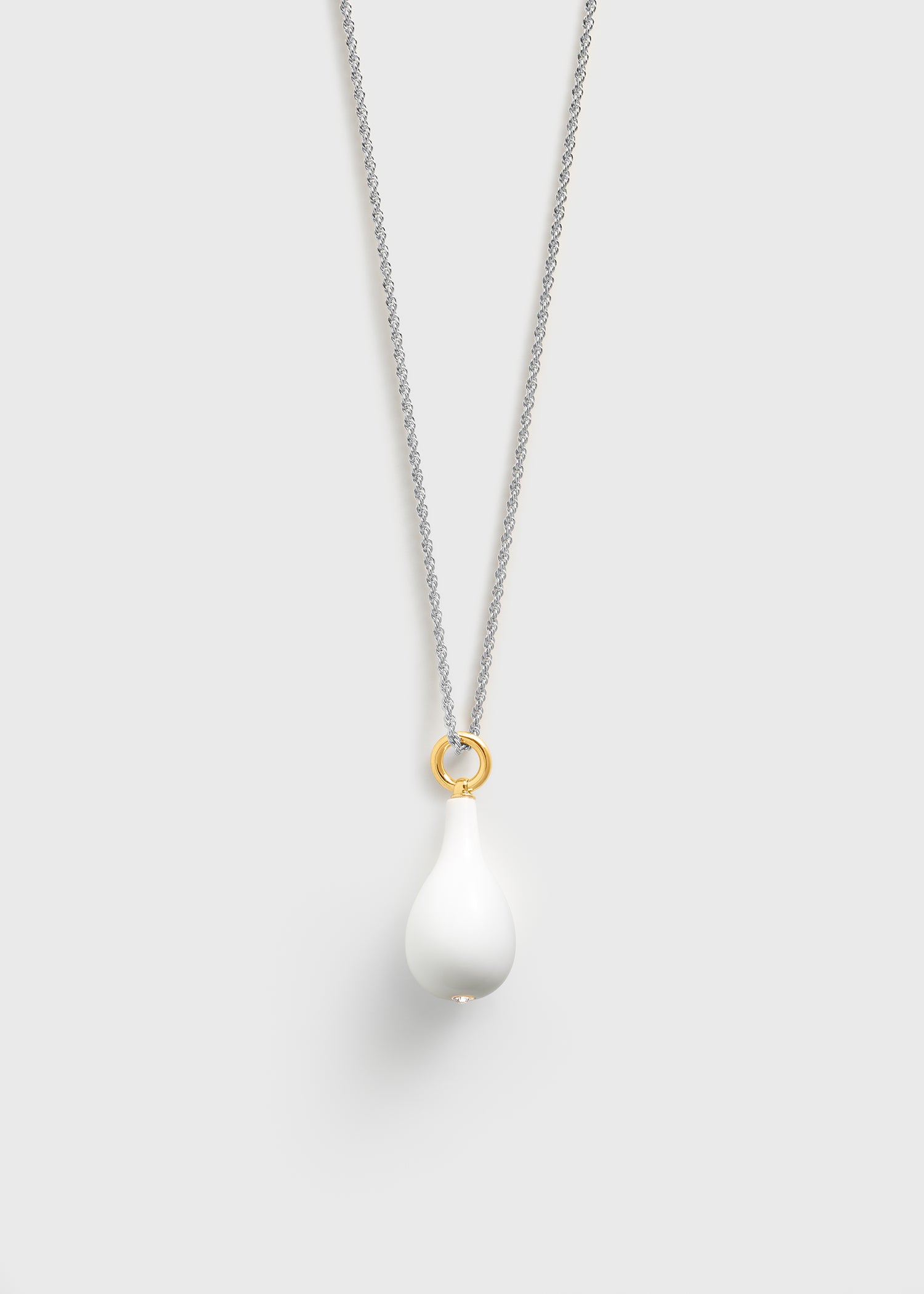 Medium crystal drop necklace white/gold/silver
