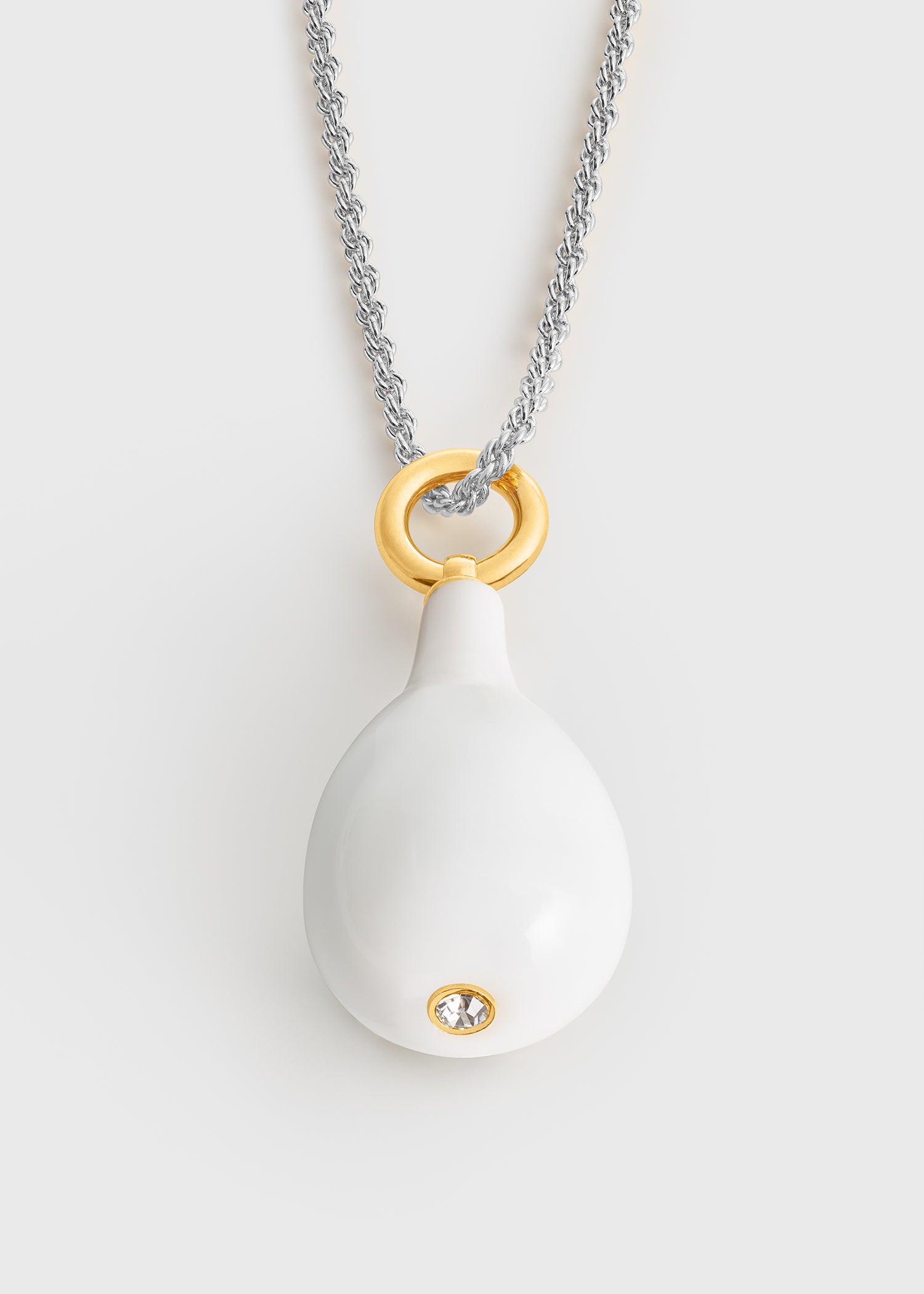 Medium crystal drop necklace white/gold/silver