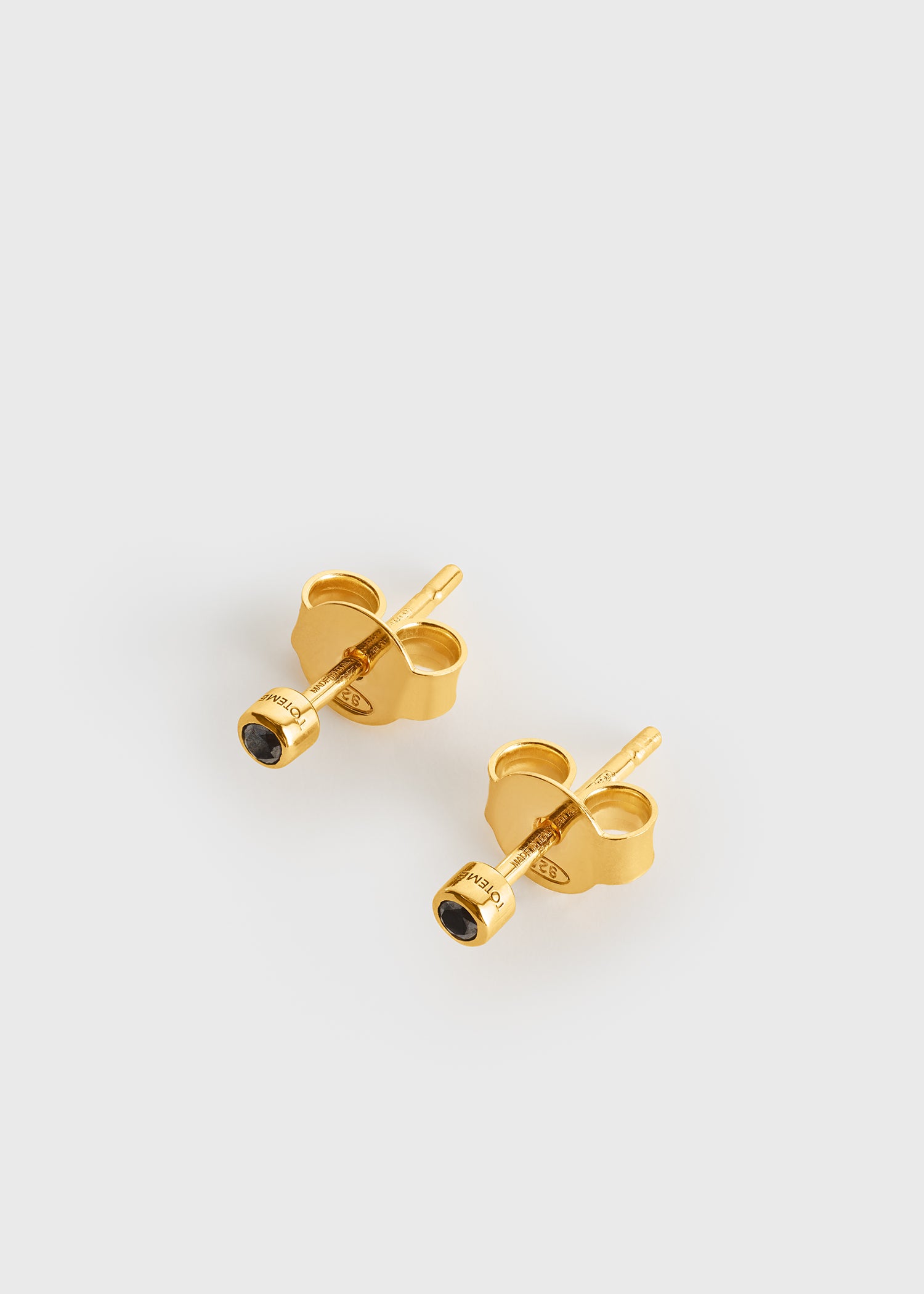 Mini diamond studs black/gold