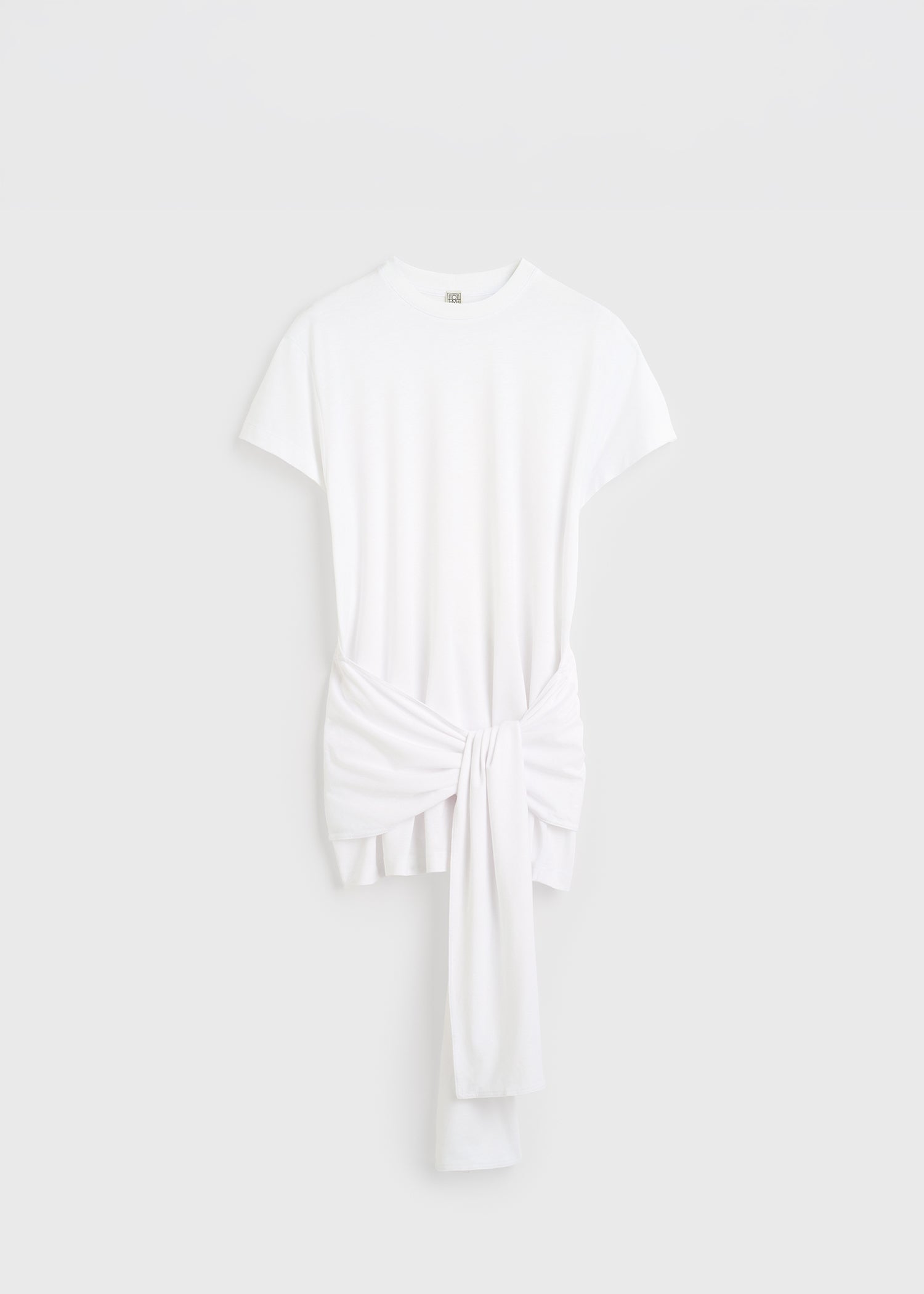 Tie-waist jersey top white