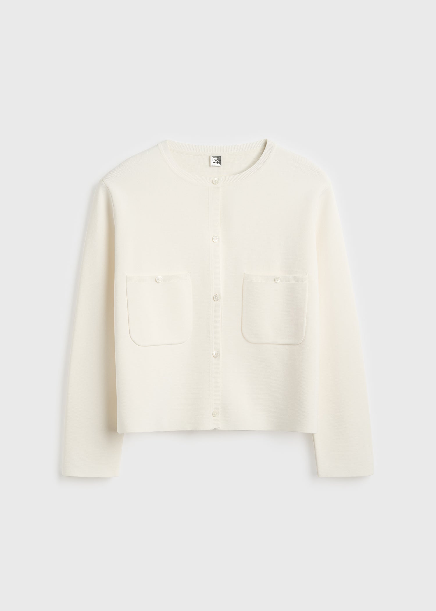 Classic compact knit cardigan white – TOTEME