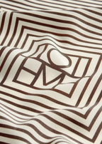 Centered monogram silk scarf macadamia