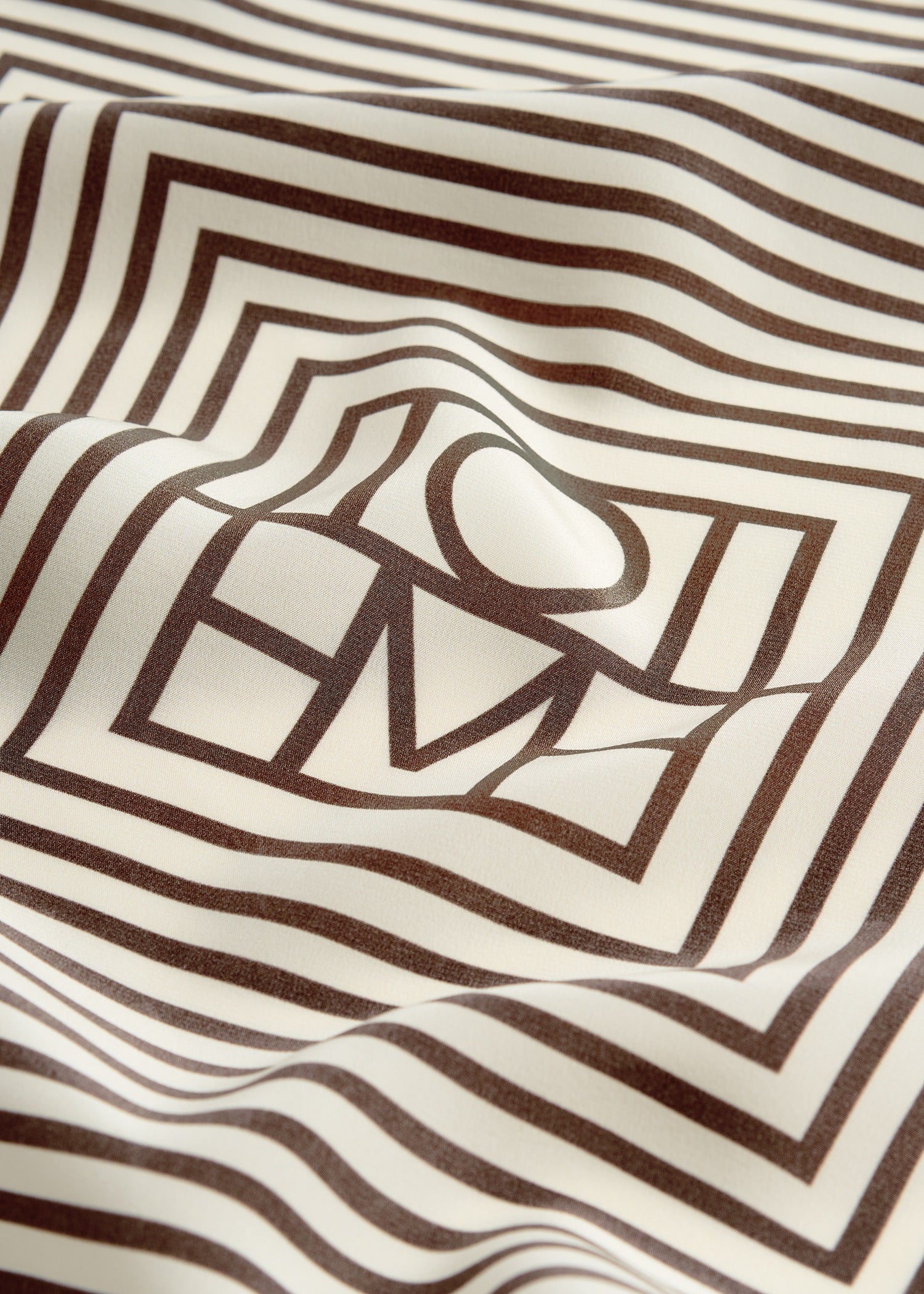 Centered monogram silk scarf macadamia