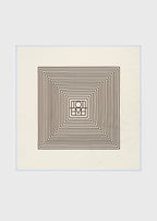 Centered monogram silk scarf macadamia
