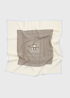 Centered monogram silk scarf macadamia