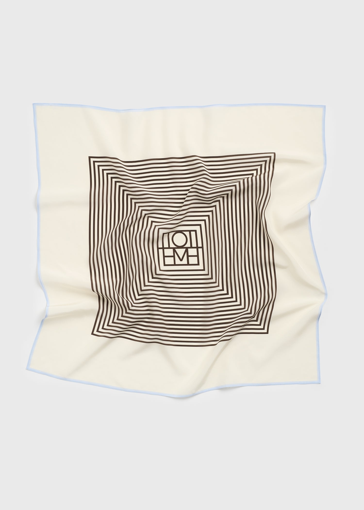 Centered monogram silk scarf macadamia