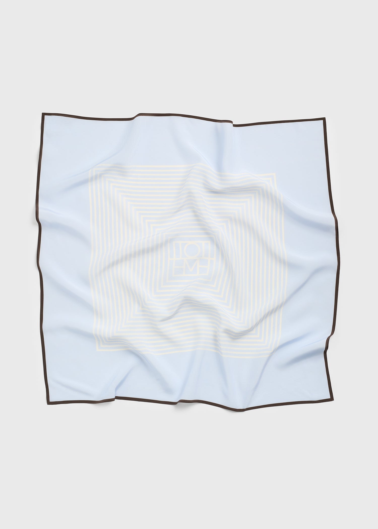 Centered monogram silk scarf sky