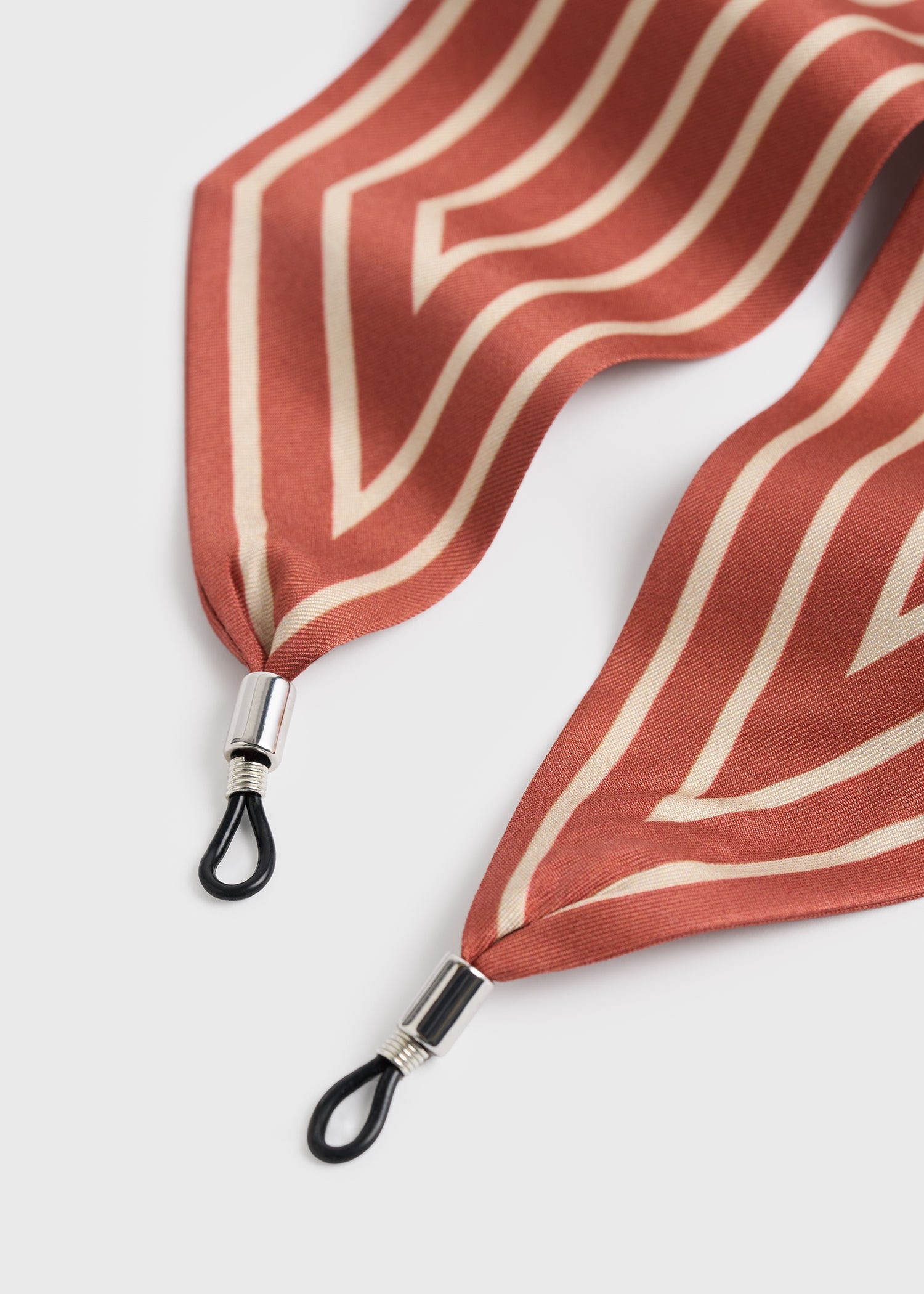 Striped sunglasses scarf red/ecru