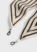 Striped sunglasses scarf ecru/black