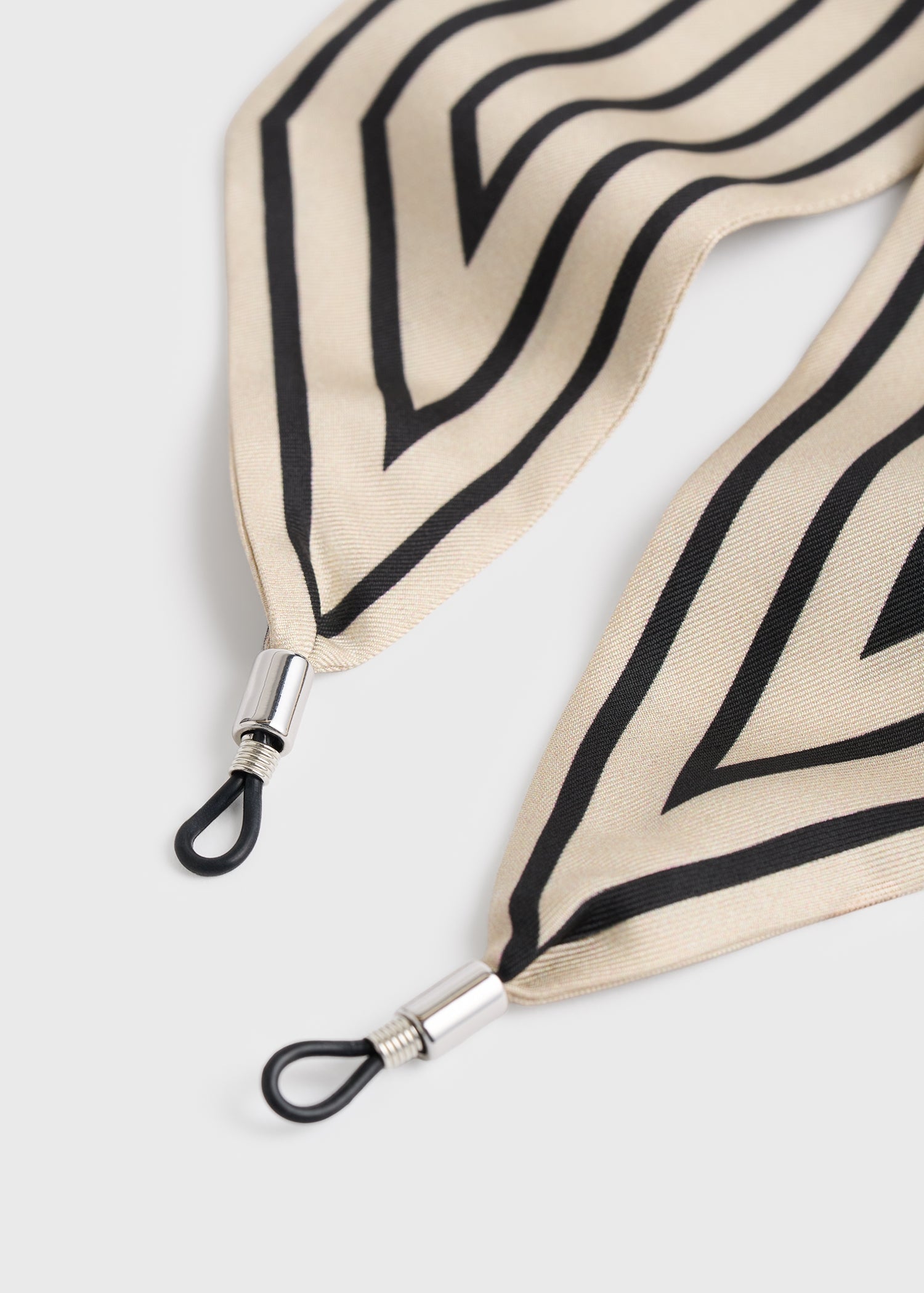 Striped sunglasses scarf ecru/black
