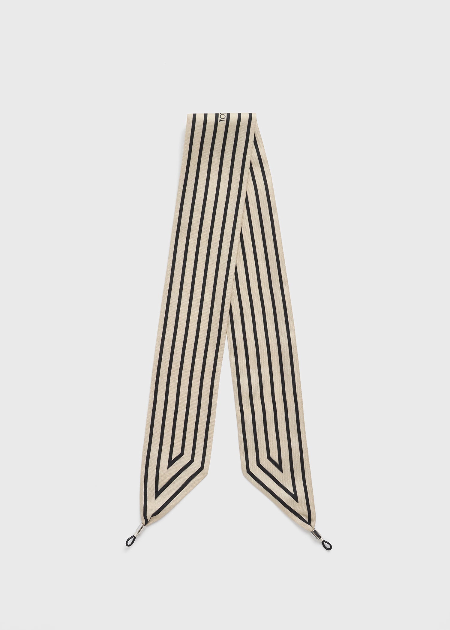 Striped sunglasses scarf ecru/black