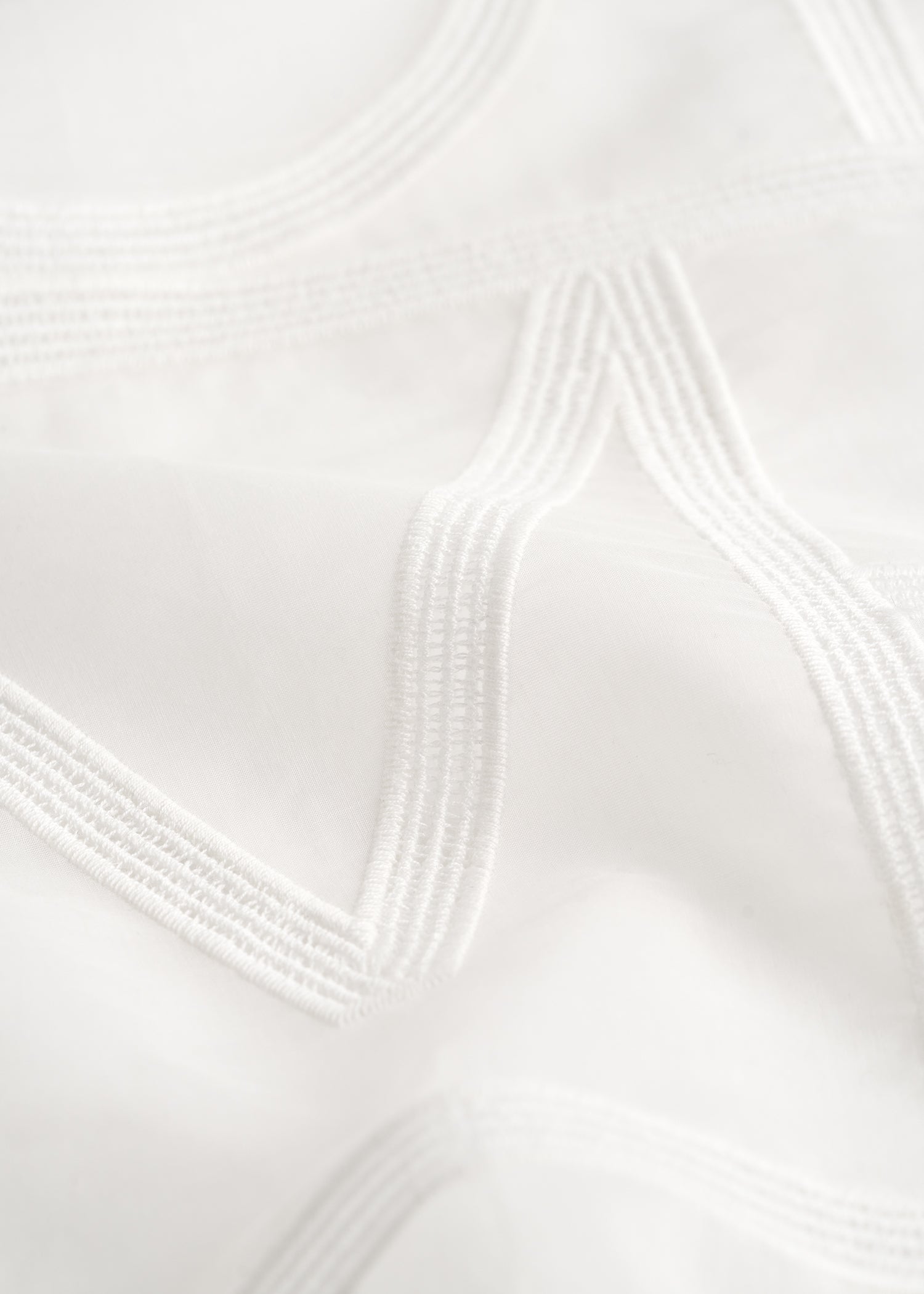 Monogram crochet cotton scarf white