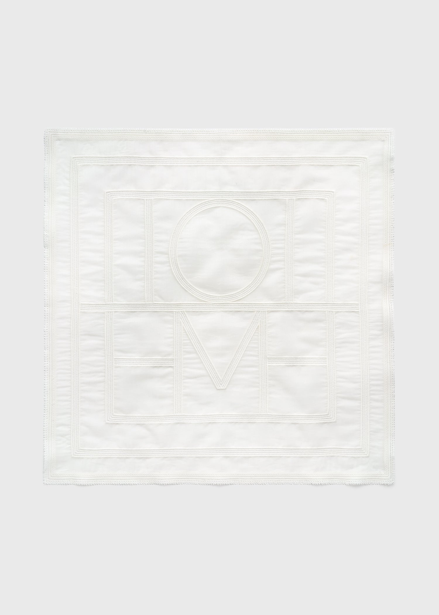 Monogram crochet cotton scarf white