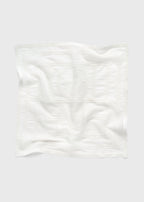 Monogram crochet cotton scarf white