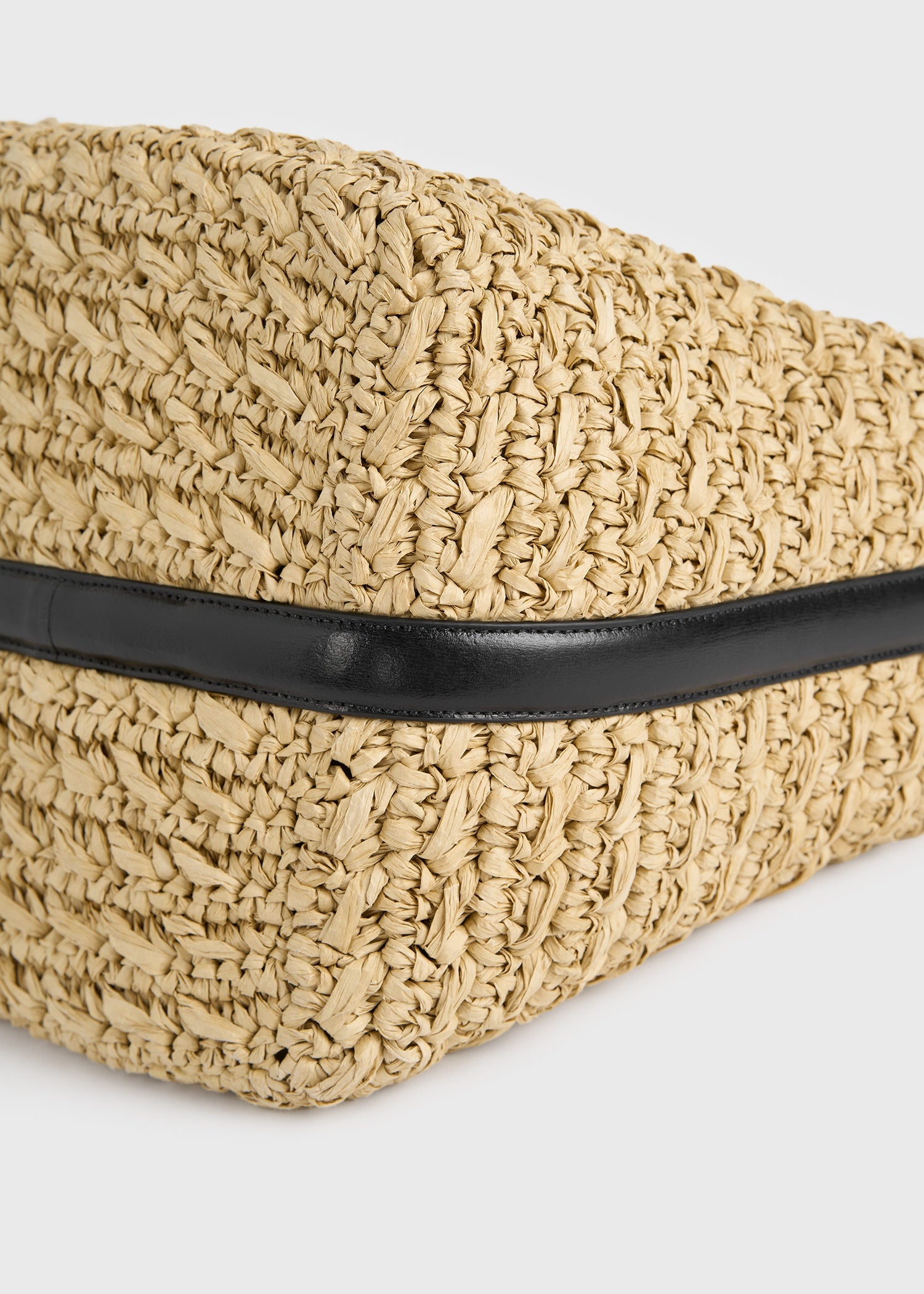 Medium belted paper raffia tote natural