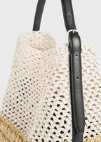Medium belted paper tote ecru/vanilla