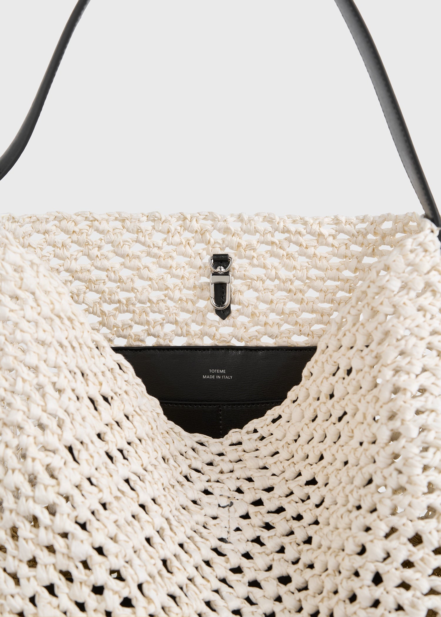 Medium belted paper raffia tote ecru/vanilla