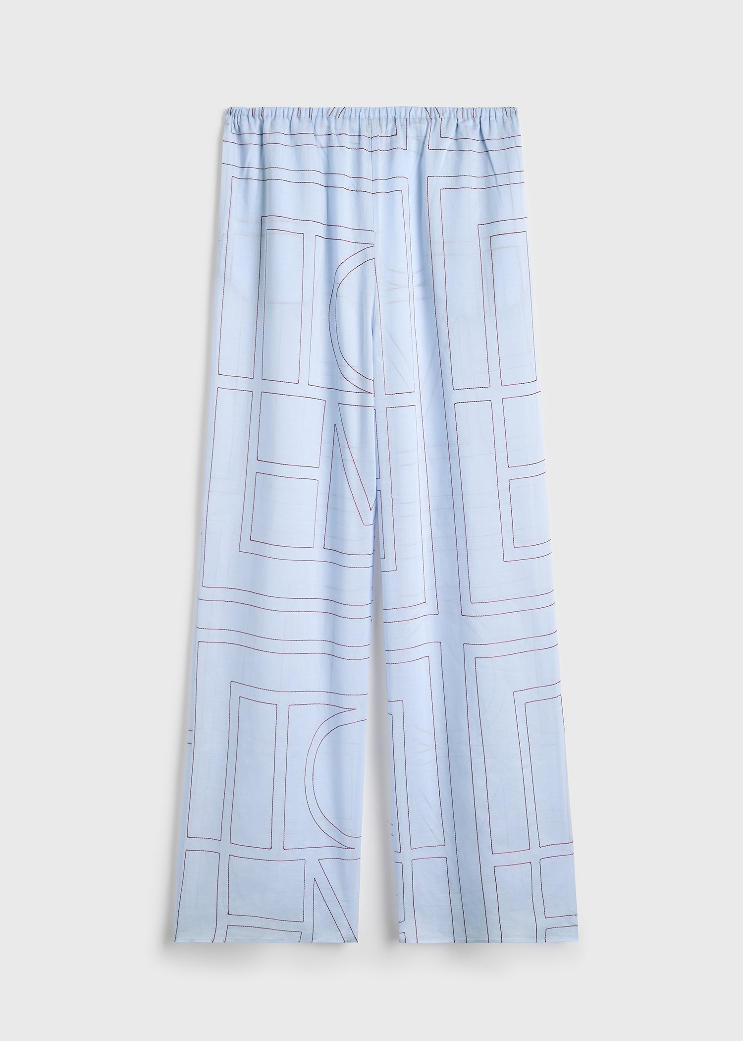 Monogram cotton-blend pj bottoms sky