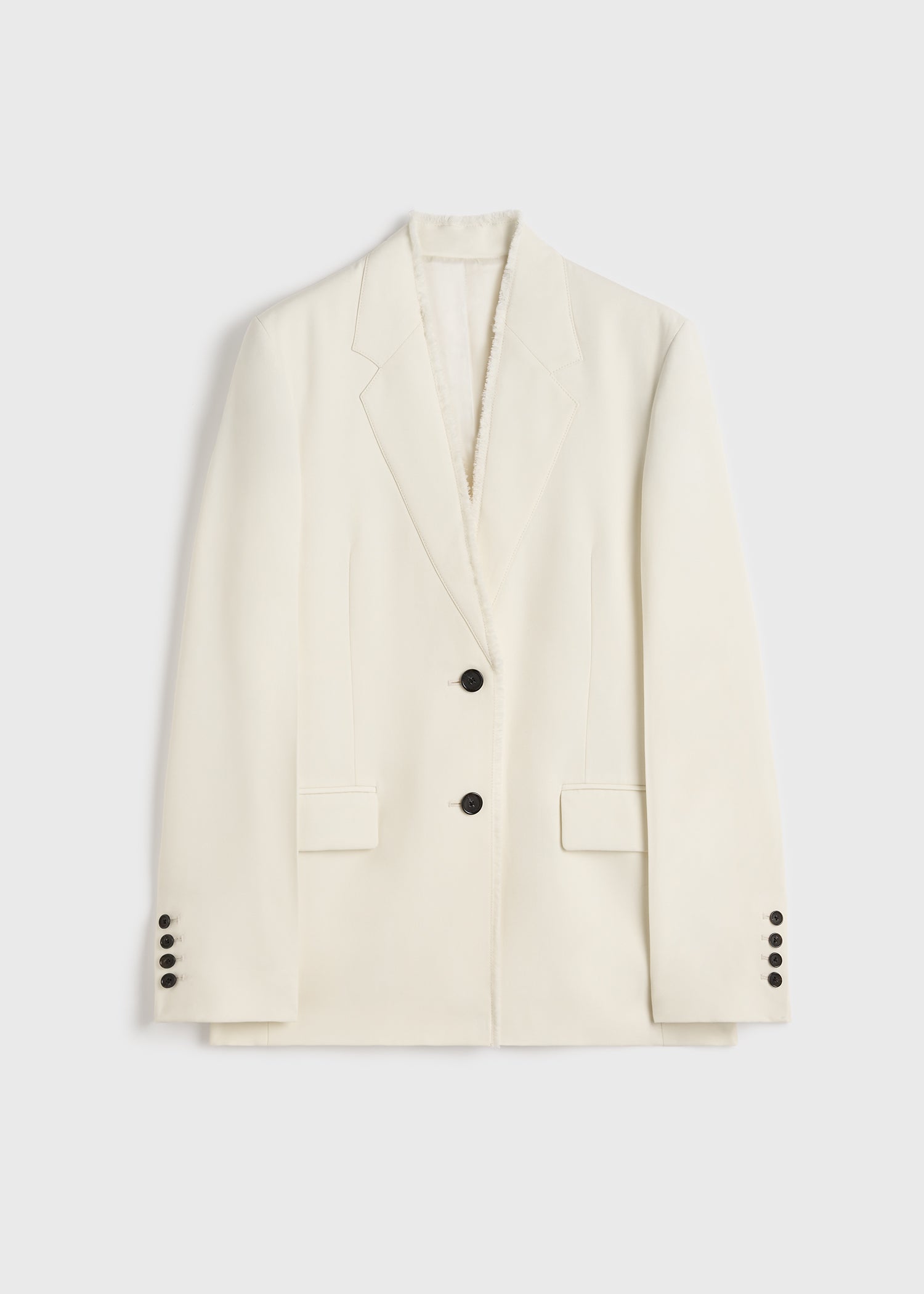 Raw lapel jacket ecru