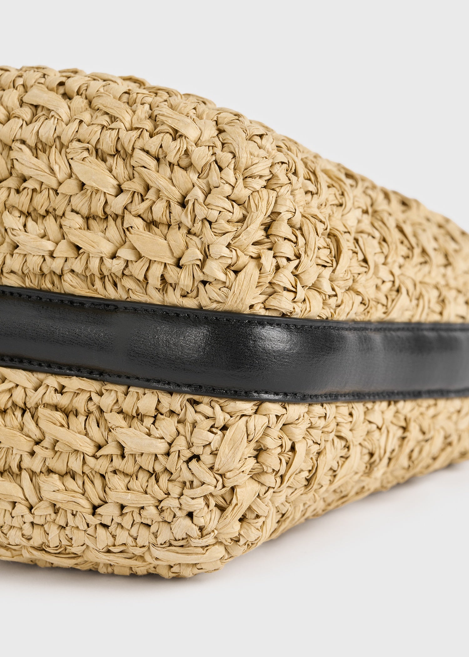 Small belted paper raffia tote natural