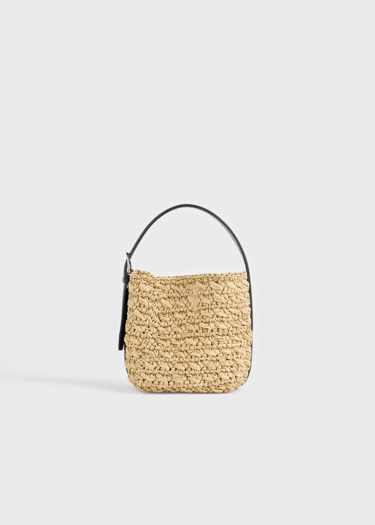 Small belted paper raffia tote natural