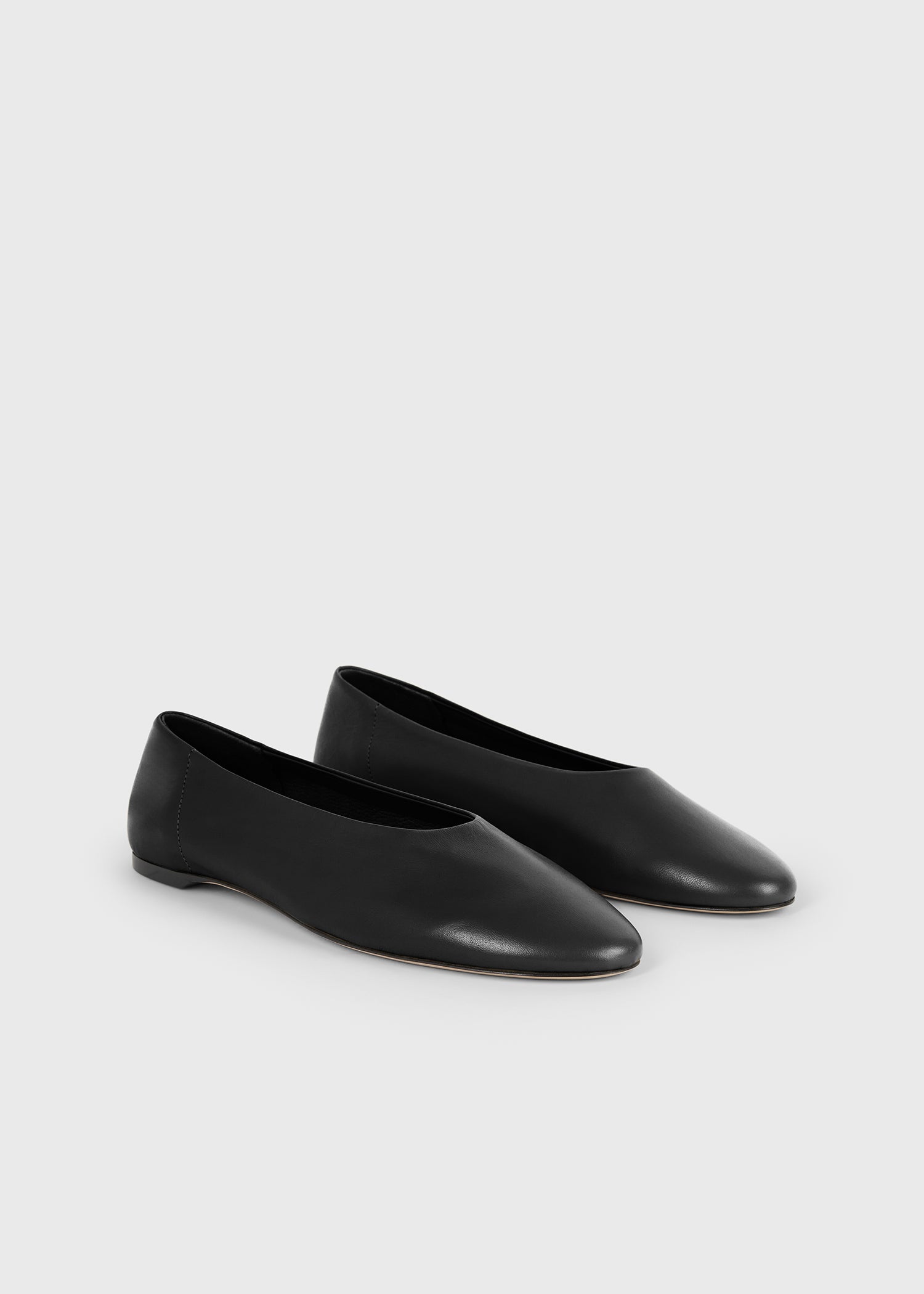 Slip nappa ballerinas black