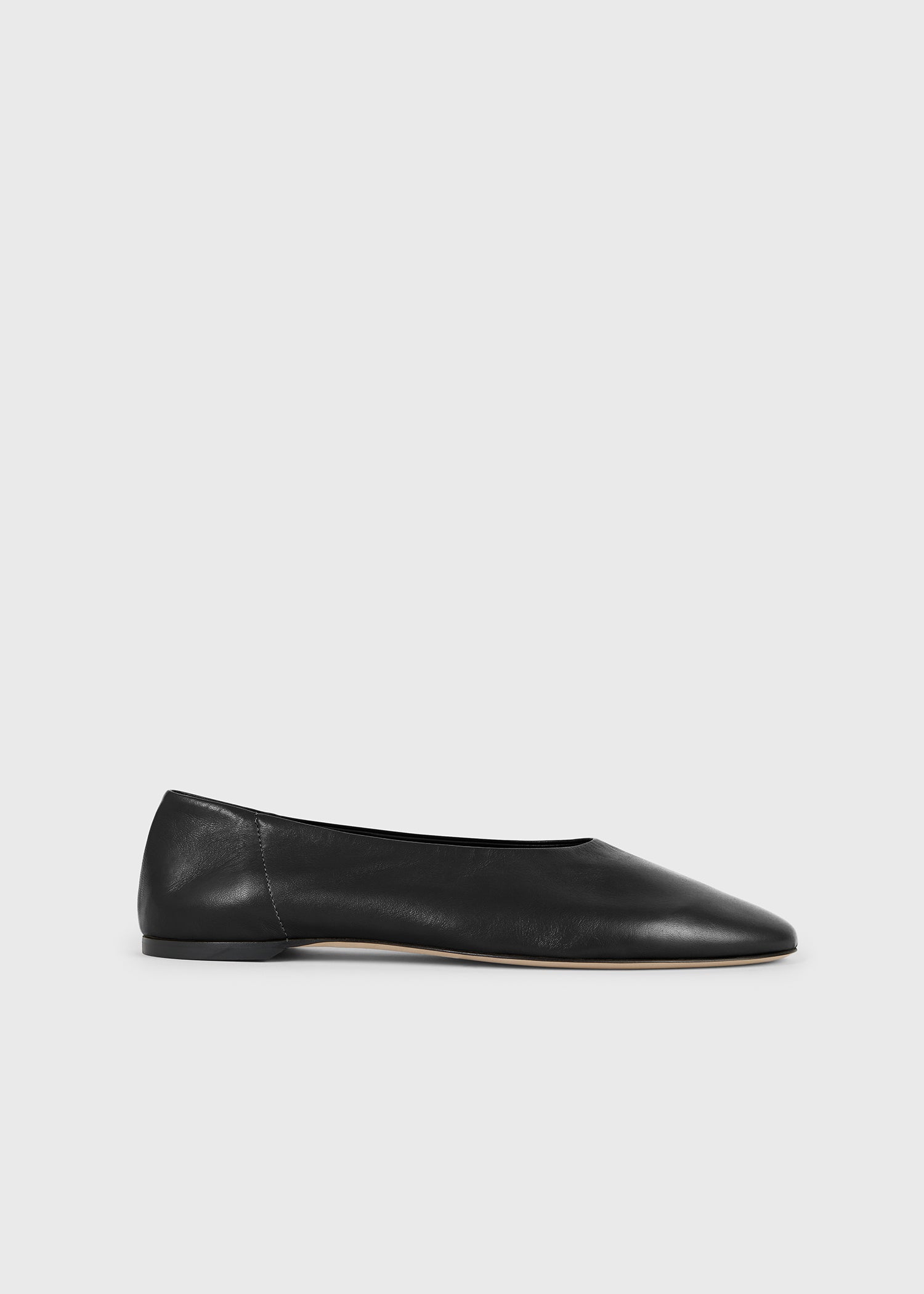 Slip nappa ballerinas black