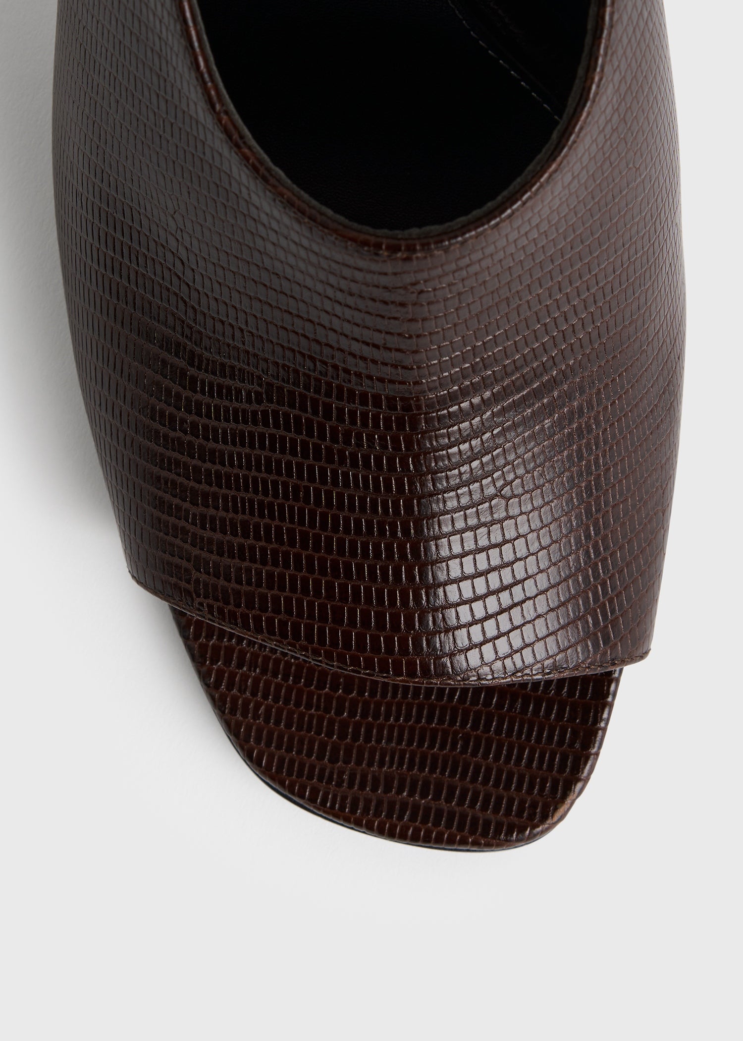 Contour lizard-embossed slingbacks brown