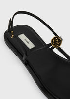 T-strap nappa sandals black